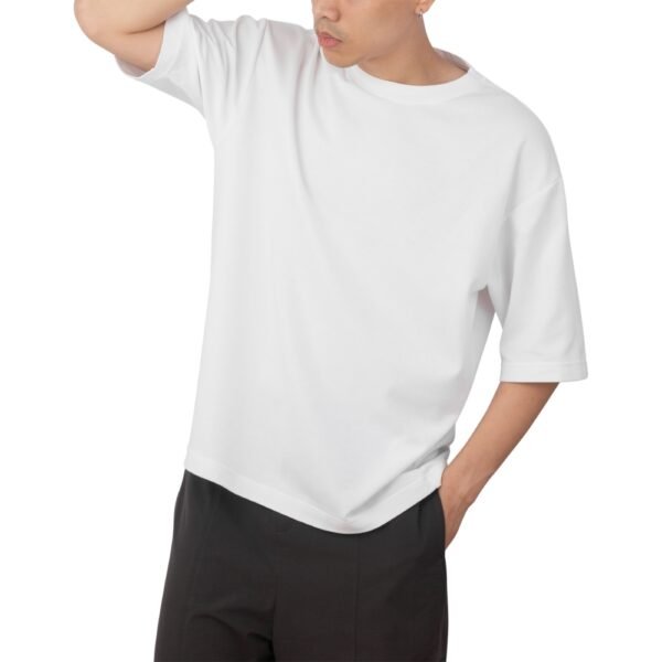 Men’s White Oversized Relaxed-Fit T-Shirt